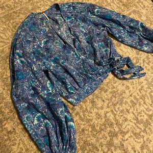 Free People Floral Patterned Blouse Sz M